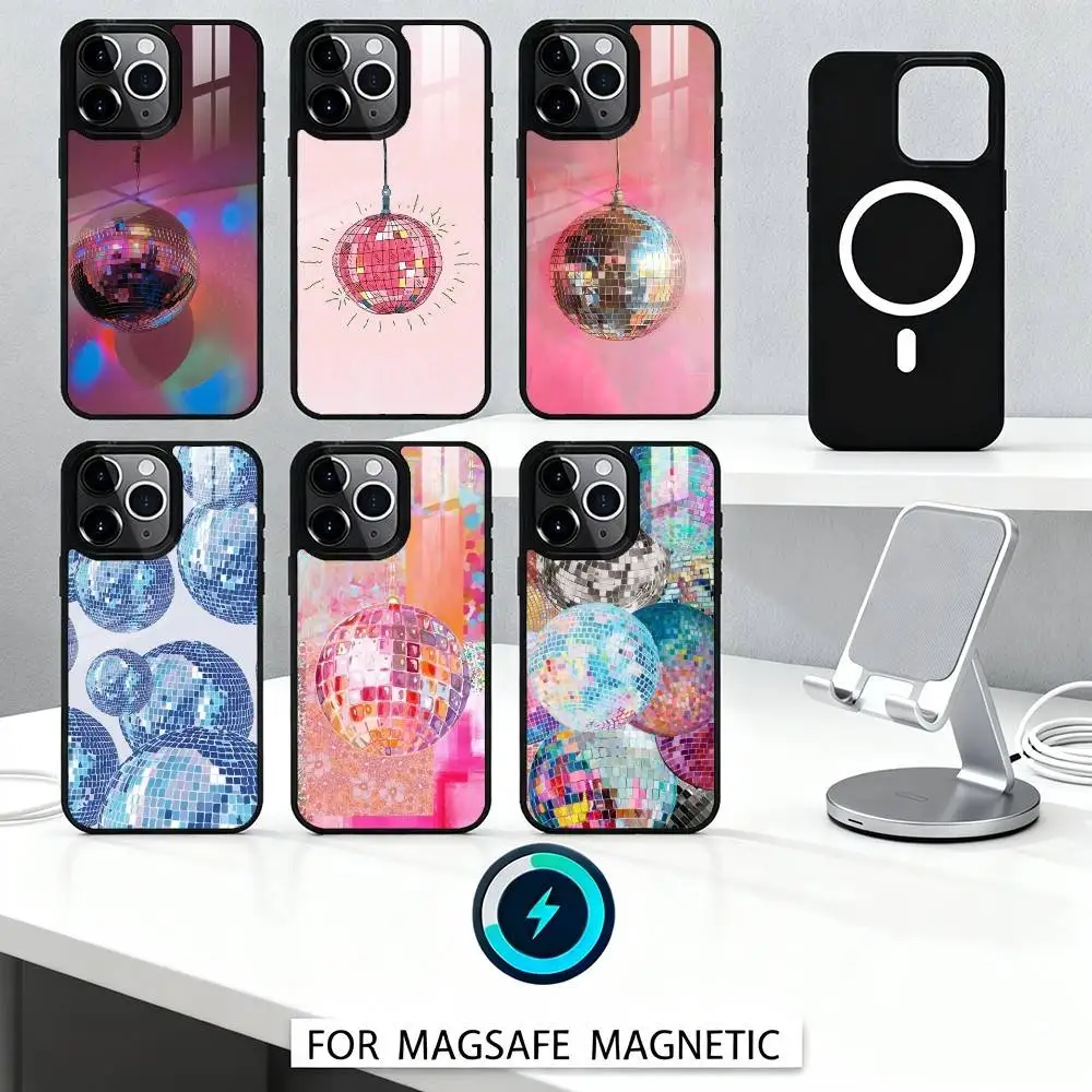 

D-Disco B-Ball Art Phone Case For iPhone17,16,15,14,13,12,Pro,Max,Magnetic For Magsafe Wireless Charging
