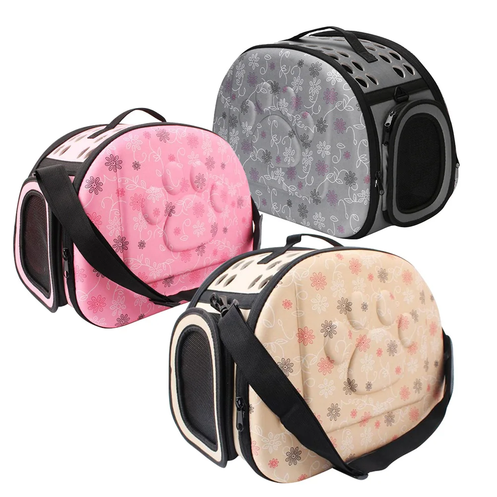 

M Size Pink Pet Travel Carrier Bag Breathable Mesh Panel Easy Carry Handle Portable Eva Pet Carrier for Small Pets Outdoor