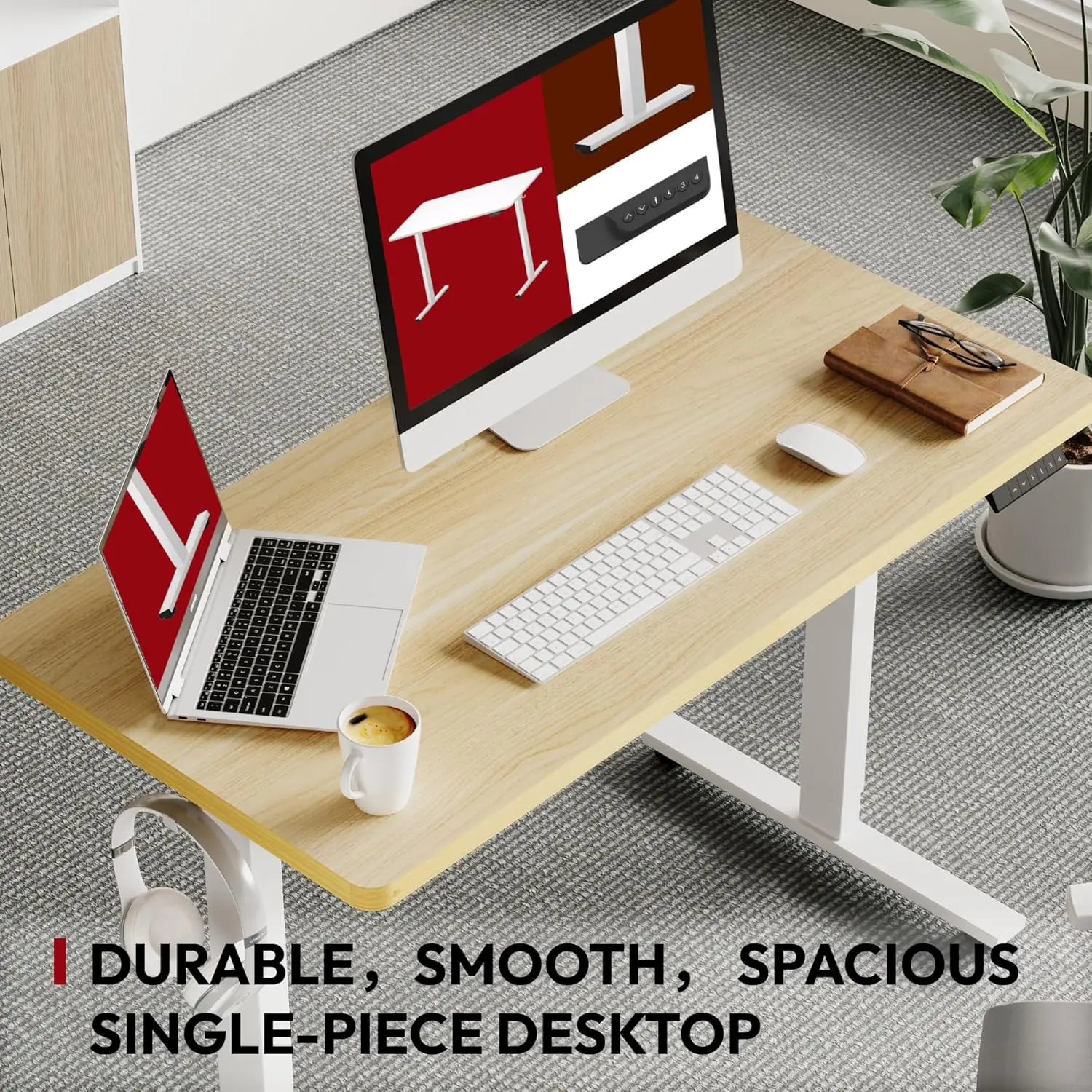 Electric Standing up Desk, Height Adjustable Electric Sit Stand Desk, Computer Desk Height Adjustable for Home Office Study Desk