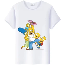 Kawaii The Simpsons T-shirt Women Anime Tee Shirts Cartoons Casual Men Clothes Fashion Blouses Unisex Streetwear Kids Tops gift