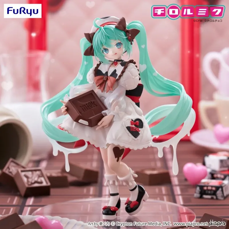 In Stock Original FURYU Hatsune Miku TIROL CHOCO Milk Ver PVC Anime Character Model Collection Desktop Decoration Toys Gifts