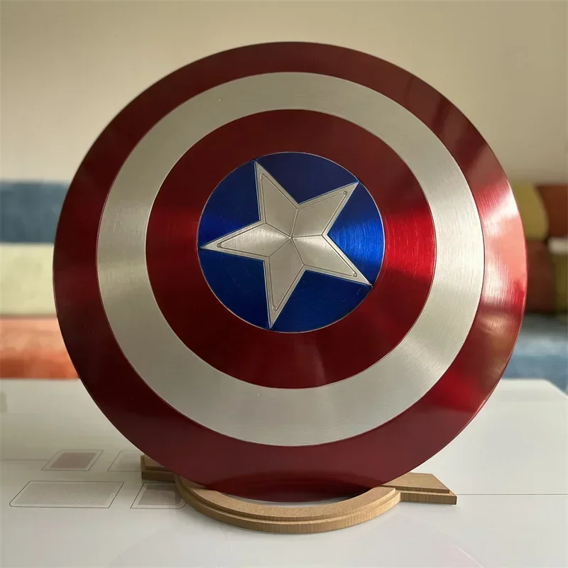 

60cm Marve Model Toy 1:1 Captain America Shield Aluminum Alloy Production Shield Model Prop Collectibles Ornaments Gift For Boys