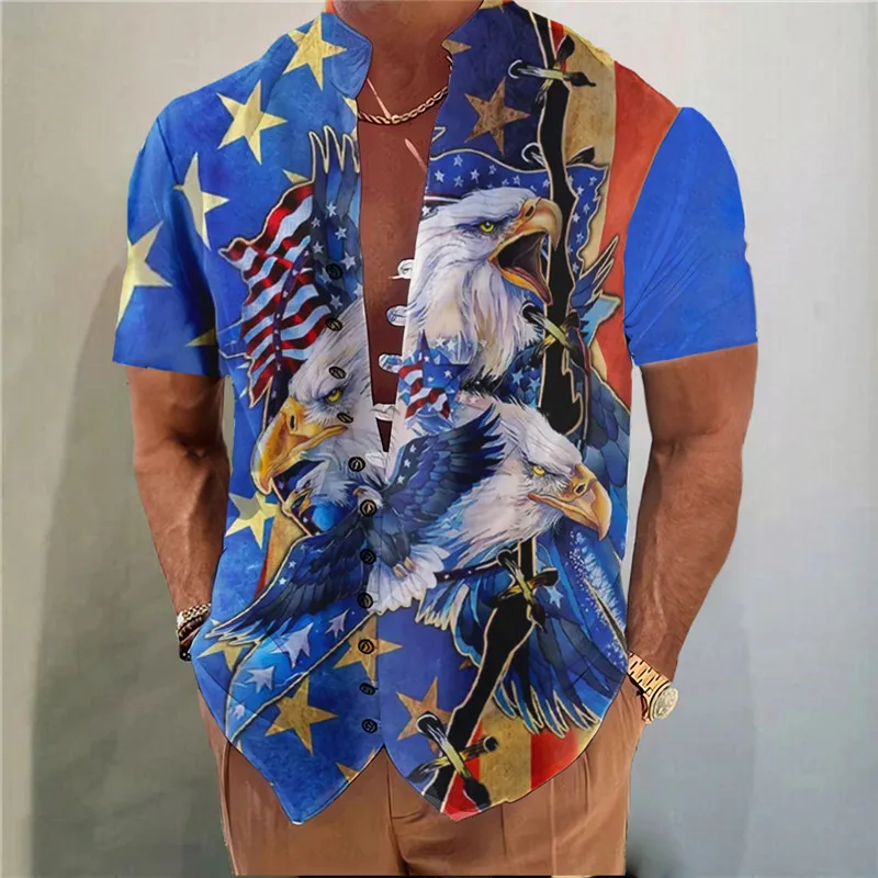 Camisa con estampado Floral para hombre, ropa con cuello levantado para exteriores, ropa con estampado de calle, diseñador de moda, comodidad