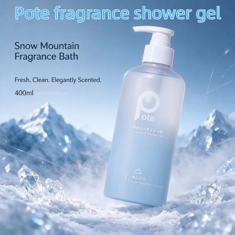 POTE 400ml Hydrating Refreshing Gentle Shower Gel Cleansing Unisex Daily Bath Gel Long-Lasting Citrus Aquatic Scent Body Wash