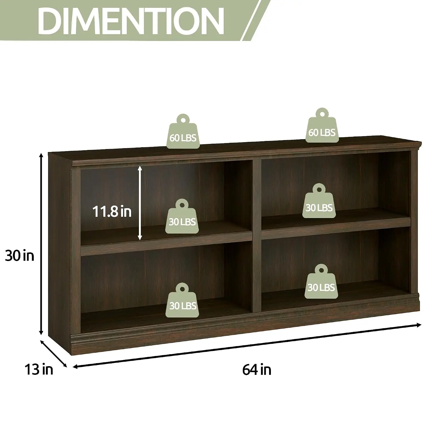 Low Horizontal Bookshelf 64