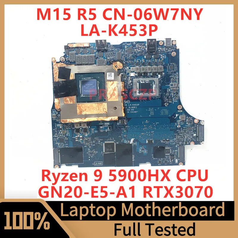 

CN-06W7NY 06W7NY 6W7NY For DELL M15 R5 Laptop Motherboard LA-K453P With Ryzen 9 5900HX CPU GN20-E5-A1 RTX3070 100% Tested Good