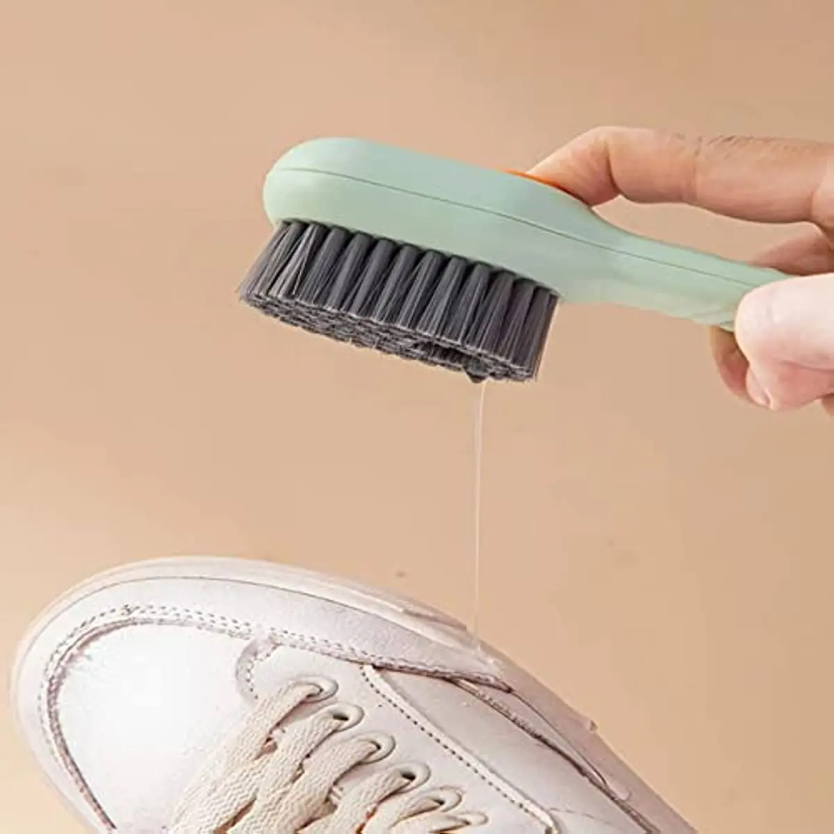 Shoe Brush Shoe Cleaning Brush Cleaning Brush with Soap Dispenser for Bathroom Kitchen Soft Clothes and Shoes Scrubbing Brush