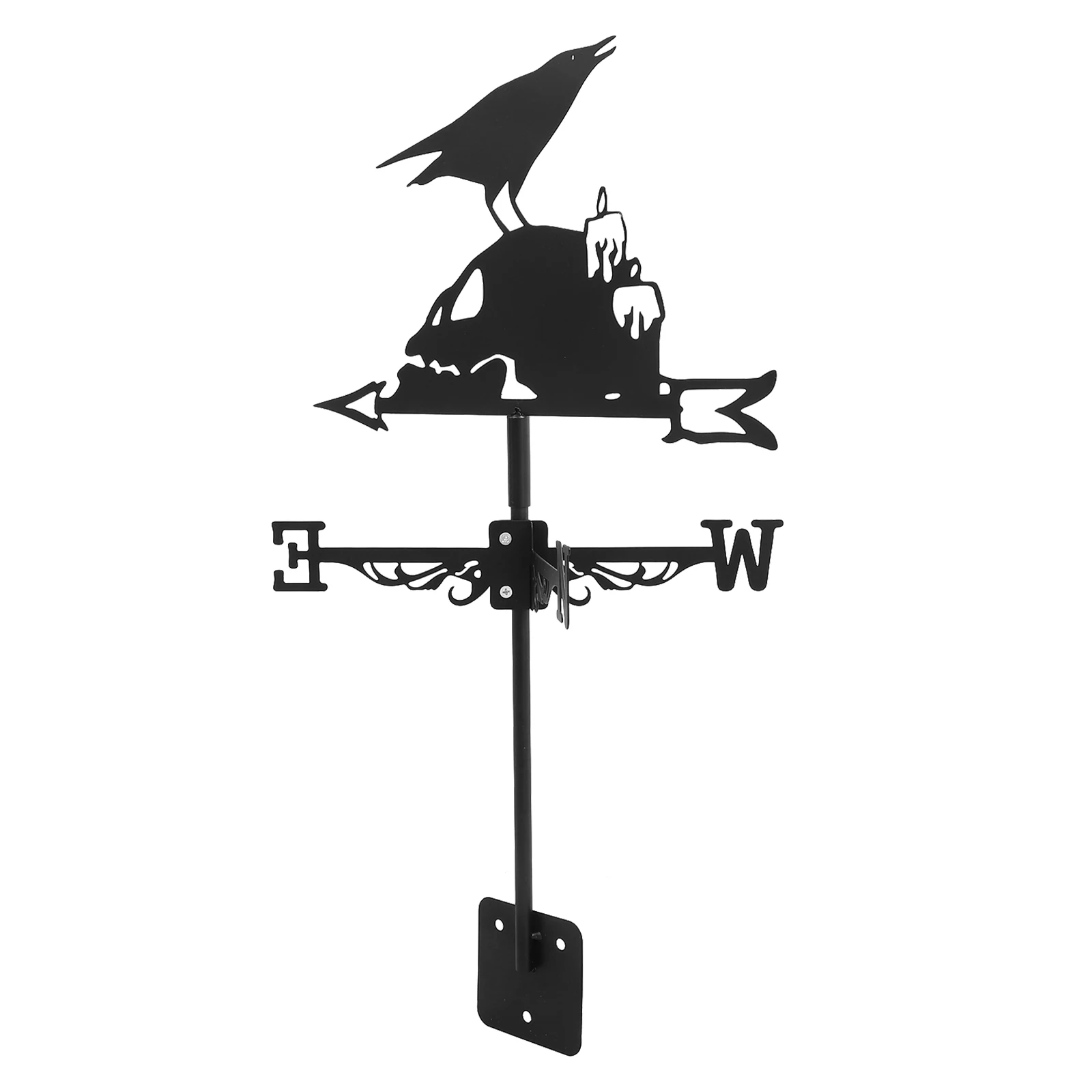 

Iron Weather Vane Wind Direction Indicator for Roof Garden Black Metal Weathervanes Yard Decor Shed Ornament Outdoor Stake
