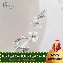 Thaya White Cherry Flower S925 Silver Earrings Original Design Female Fashion Earrings For Women Trendy Elegant Fine Jewelry