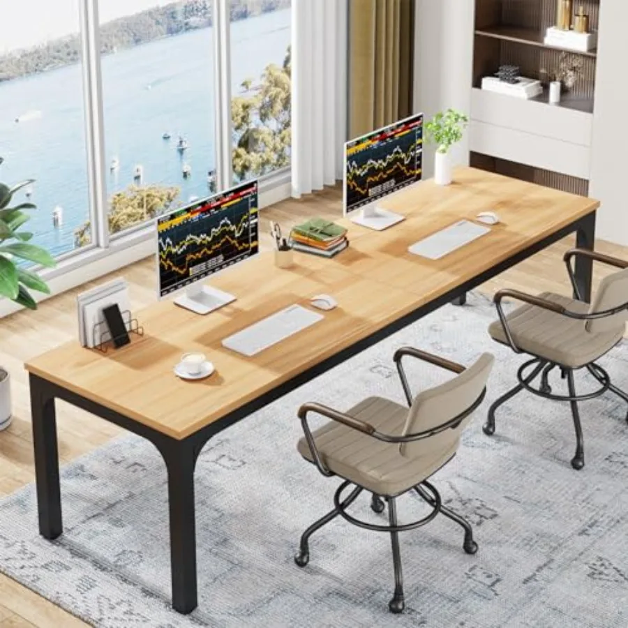 78.7 Inches Extra Long Computer Desk 2 Person Desk Double Long Desk Workstaion for Home Office