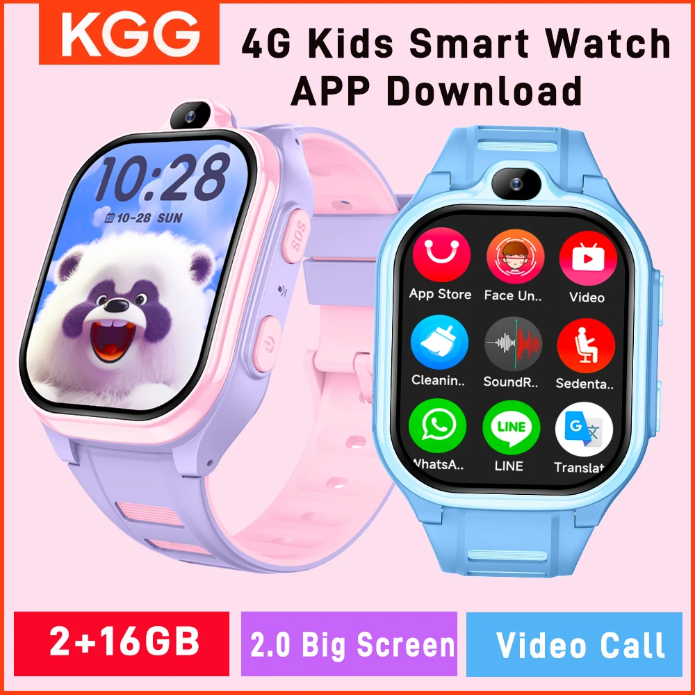 

4G Smart Watch Kids GPS WIFI Video Call SOS APP Download Child Smartwatch Monitor Tracker Location Phone Watch Boys Girls Gifts