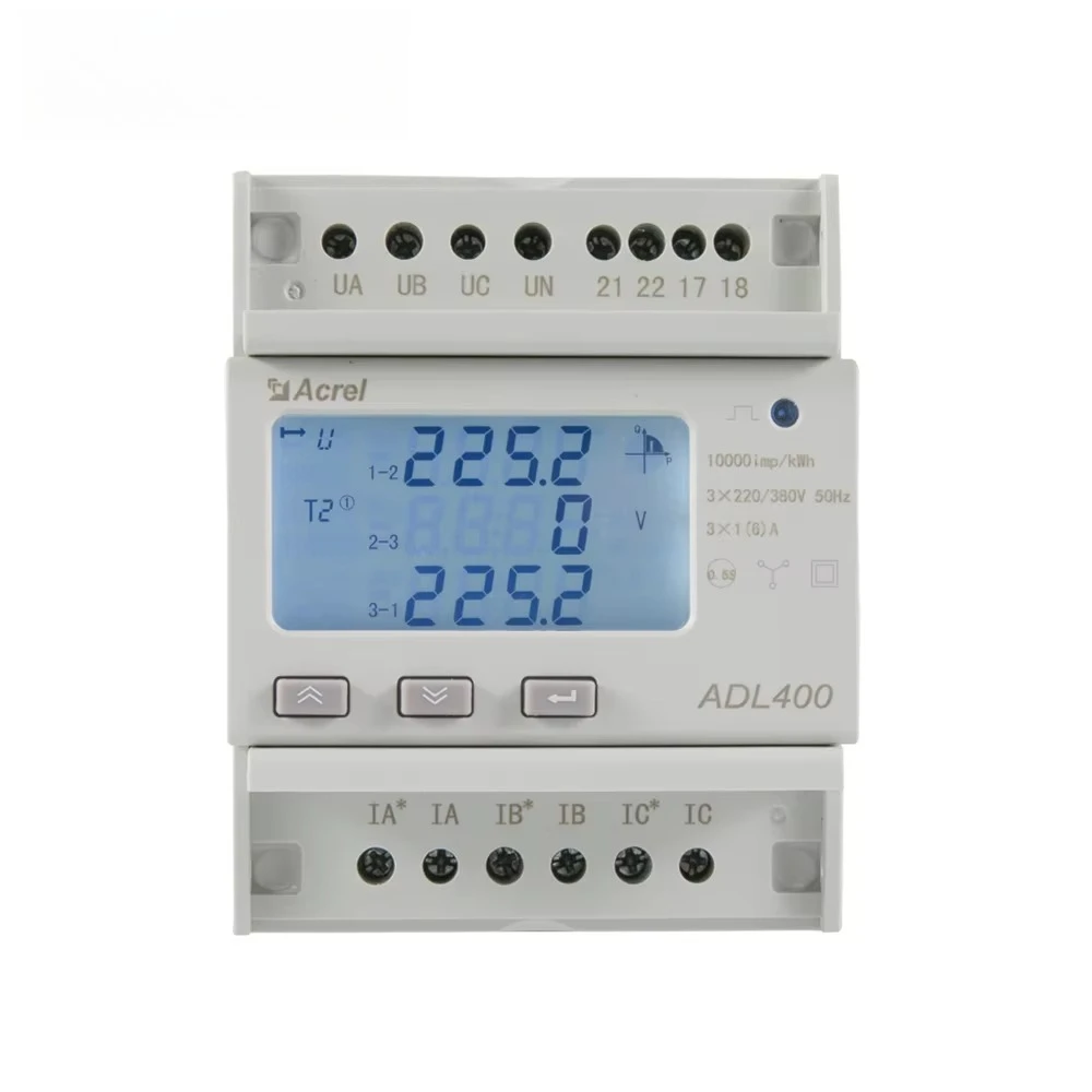 

ADL400 3*1(6)A Via CT Multi Function Din Rail Energy Meter With RS485 Modbus Support Multi-tariff MID