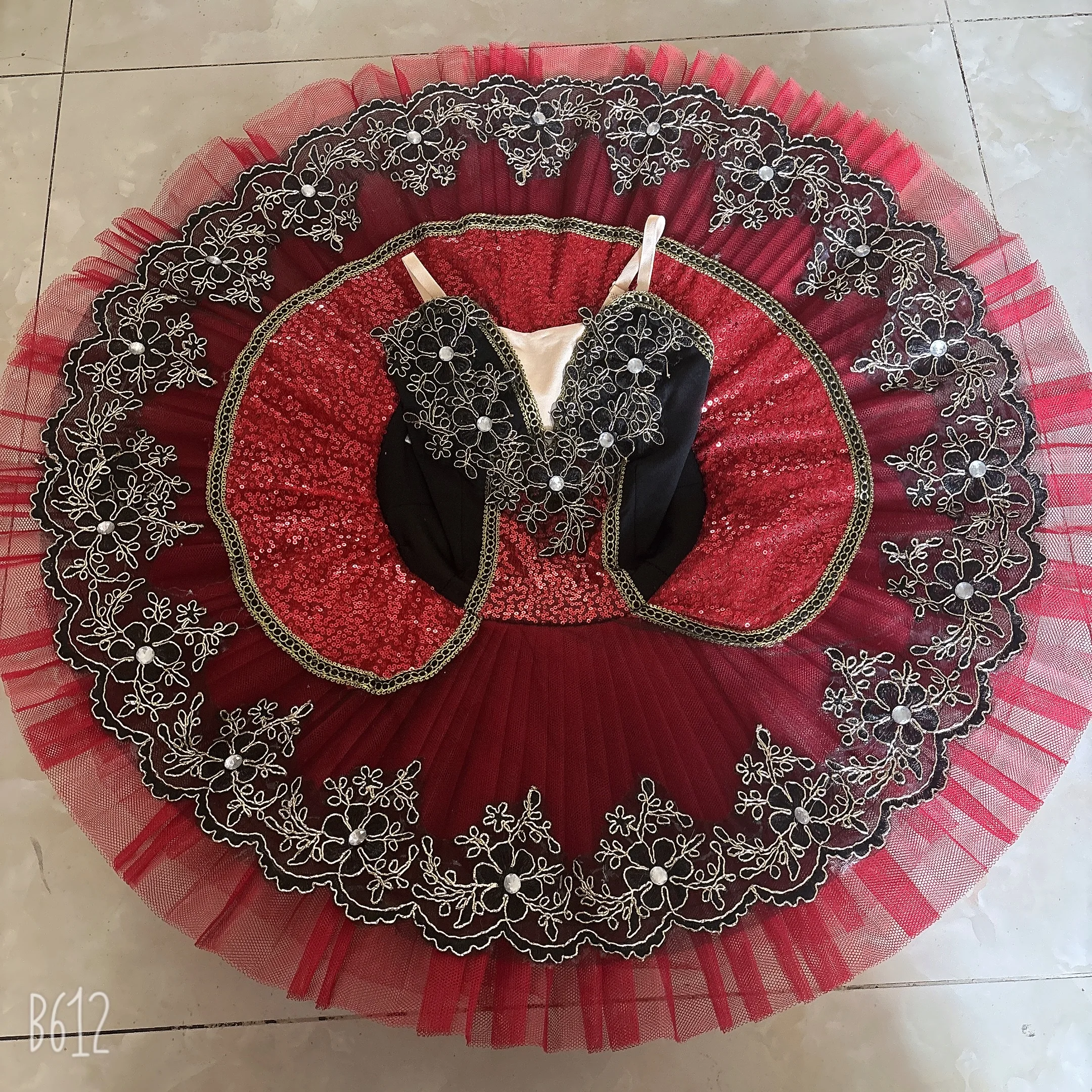 Red Professional Ballet Tutu Girls Pink Platter Pancake Tutu Ballerina Party Dress Adult Women Ballet Dance Costume