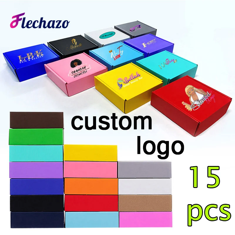 Gift Box Paper 15pcs Black Color Packaging Boxes Personalized Logo Gifts Kraft Paper Box For Wig Jewelry