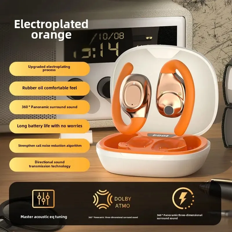 Open Ear Bluetooth 5.3 OWS Earphones Non in Ear True Wireless Earhook Hanging Headset IPX5 Waterproof Sports Anti Drop Earbuds