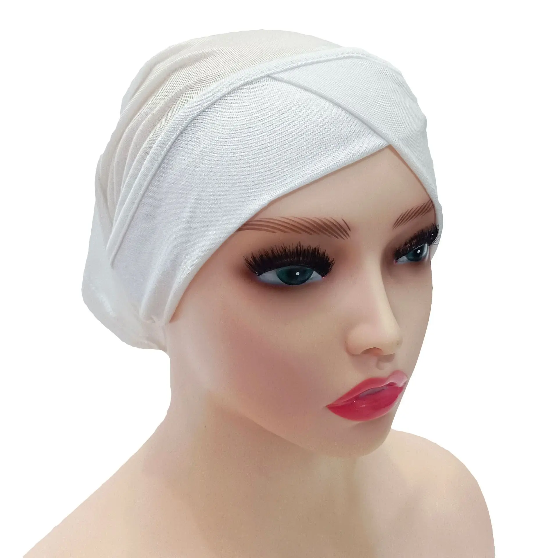 New Stretchy Crisscross Modal Jersey Inner Hijab Hats Muslim Underscarf Turban Bonnet Islamic Scarf Tube Women Headwrap