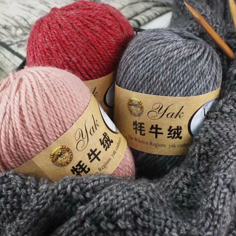 Thick Yak Wool Yarn for Knitting, Soft Cashmere Thread, Worsted Blended Crochet Yarn, DIY Sweater, Scarf, Gloves, 100g per Ball