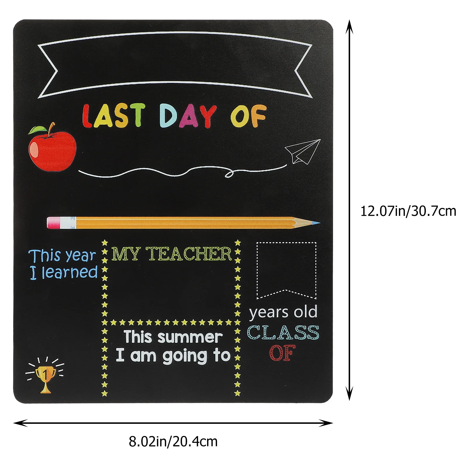 Writing Board Chalk Frame First Day School Chalkboard for Kids Erasable Children Accessory of Preschool Sign Multifunction