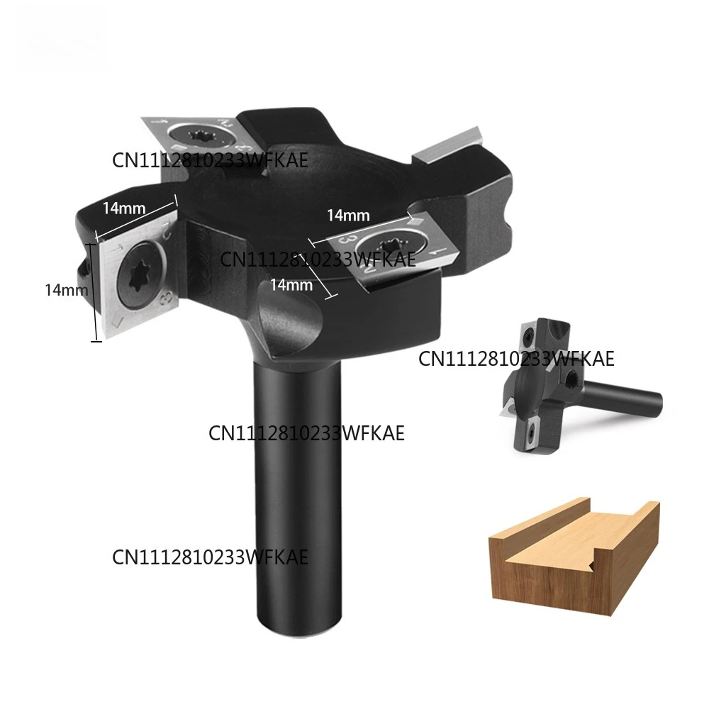 1PCS Spoilboard Surfacing Router Bit 4 Flutes CNC Wood Planer Bit Face Mill Milling Cutter for Wood Insert Replaceable Blade Bit