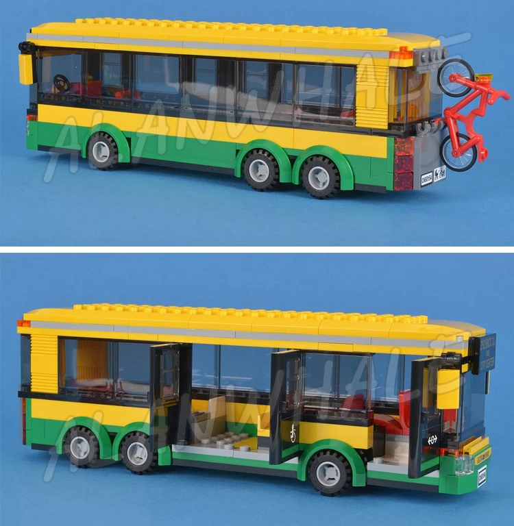 Piezas-estación de autobuses urbanos, área de espera, Newsstand, farola, soporte para bicicleta, 377, bloques de construcción, juguetes compatibles con modelo, 02078