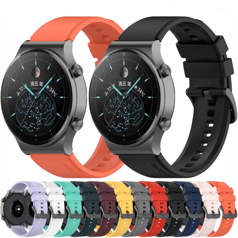 

22mm 20mm Silicone Strap For Samsung Watch 5/4/3/Pro Huawei Watch 3/GT3/Pro Original Sports bracelet band Amazfit GTR/GTS Correa