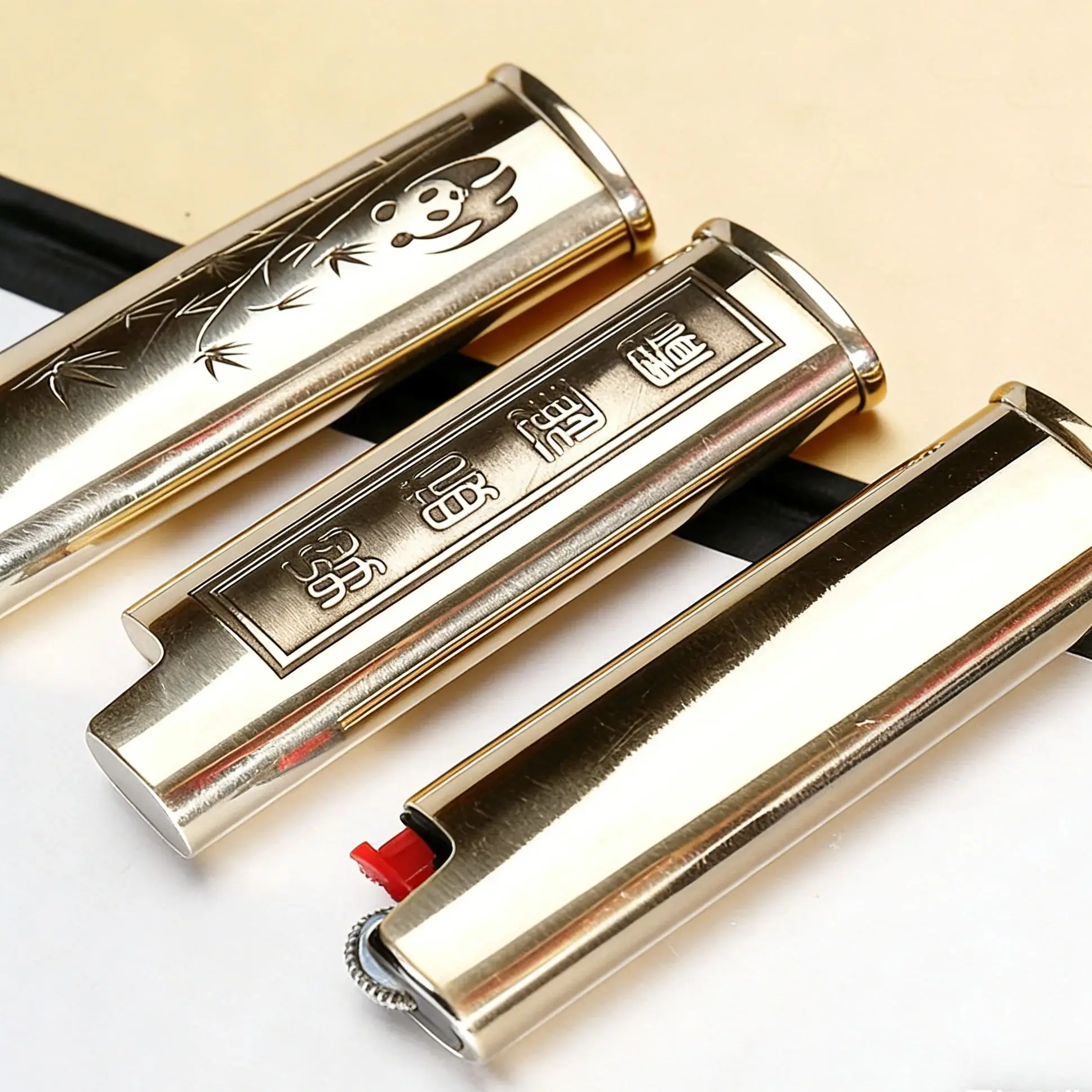 Brass Metal DIY Lighter Case Cover for For BIC Lighter Model (Small J5 Middle j3 )Metal Shell