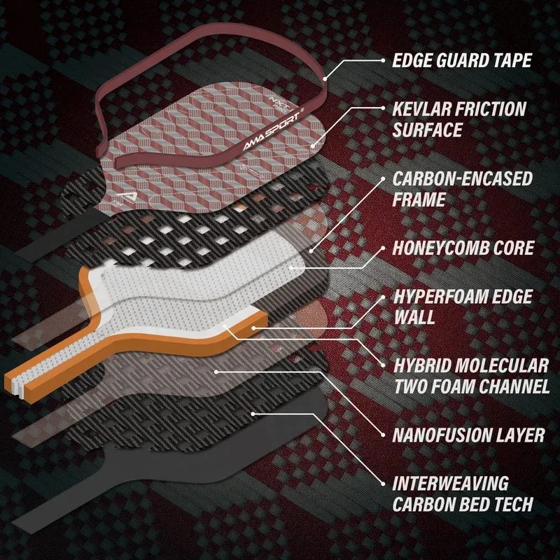 AMASPORT Nieuwe Tech Up-Market Verlengde sterkte 18K Carbon Kevlar NXT01 Pro Skin-Cube Control Pickleball Paddle Maatwerk