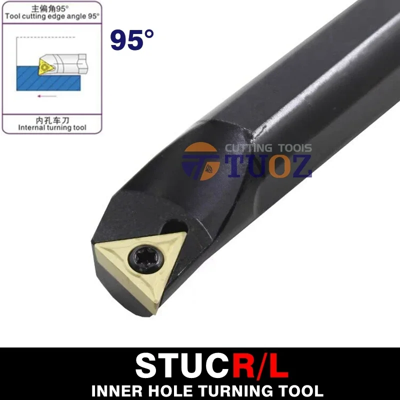 Tuoz-Suporte de ferramenta de torneamento interno, Torno chato, 95 ° STUCL, S10K, S12M, S14N, S16Q, S20R, STUCR11, STUCL11, 10-20mm, CNC