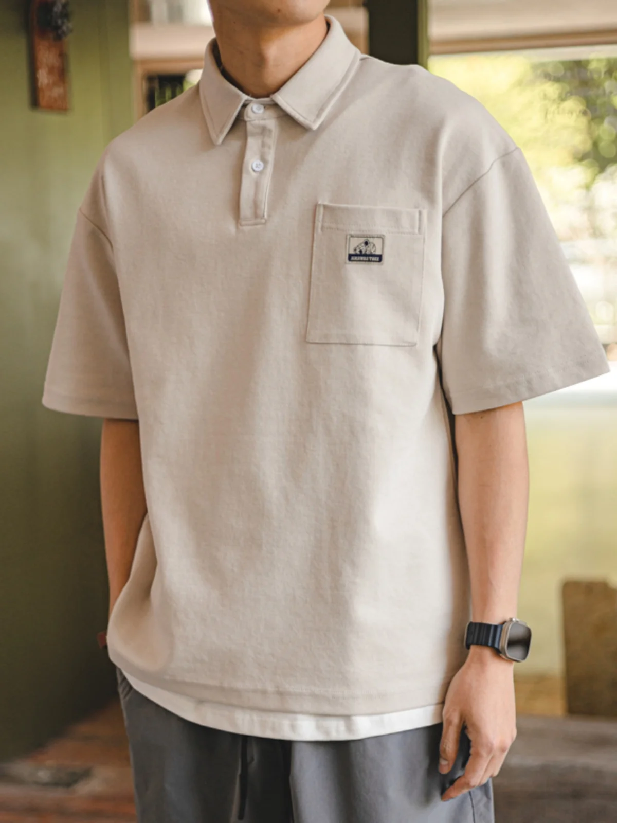 

Sli irt Men's plus Size ort Sve Turn-down Collar Summer Trendy American Retro Big Code Men's Faion Casual Wear