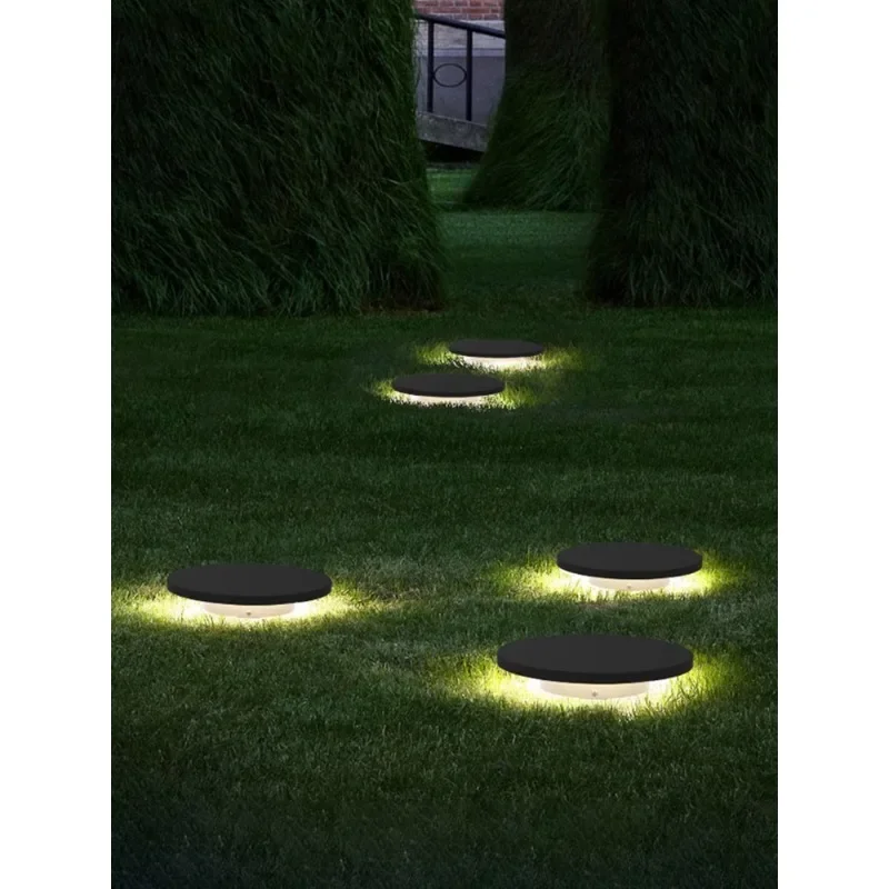 Outdoor lawn, waterproof solar, modern simple garden, garden landscape glass, ground grass light