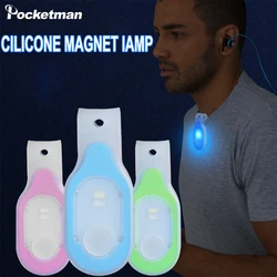 Mini lampe de poche LED en silicone, aimant, lumière iode, clip, sécurité nocturne, lumière d'urgence, course nocturne