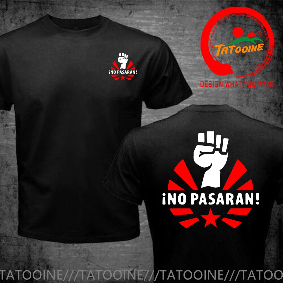 No Pasaran Fist & Star T Shirt Man Anime Clothes TShirt Design Communism Marxism Socialism CCCP Soviet Union Cotton Men T-Shirt