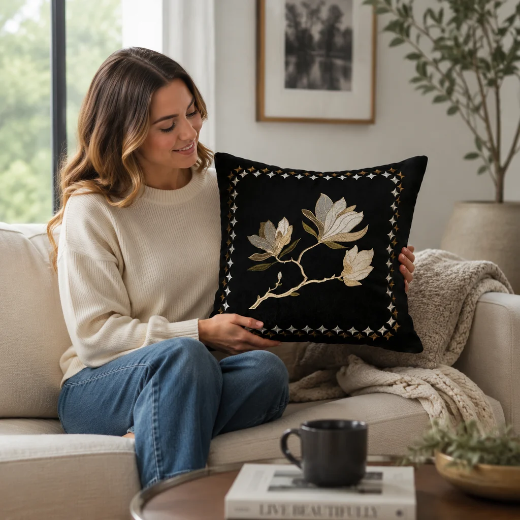 30x50cm/45x45cm Luxury Cushion Cover Full Branch - Maillard Brown Pillow Case For Home Hotel Bed Living Room Sofa