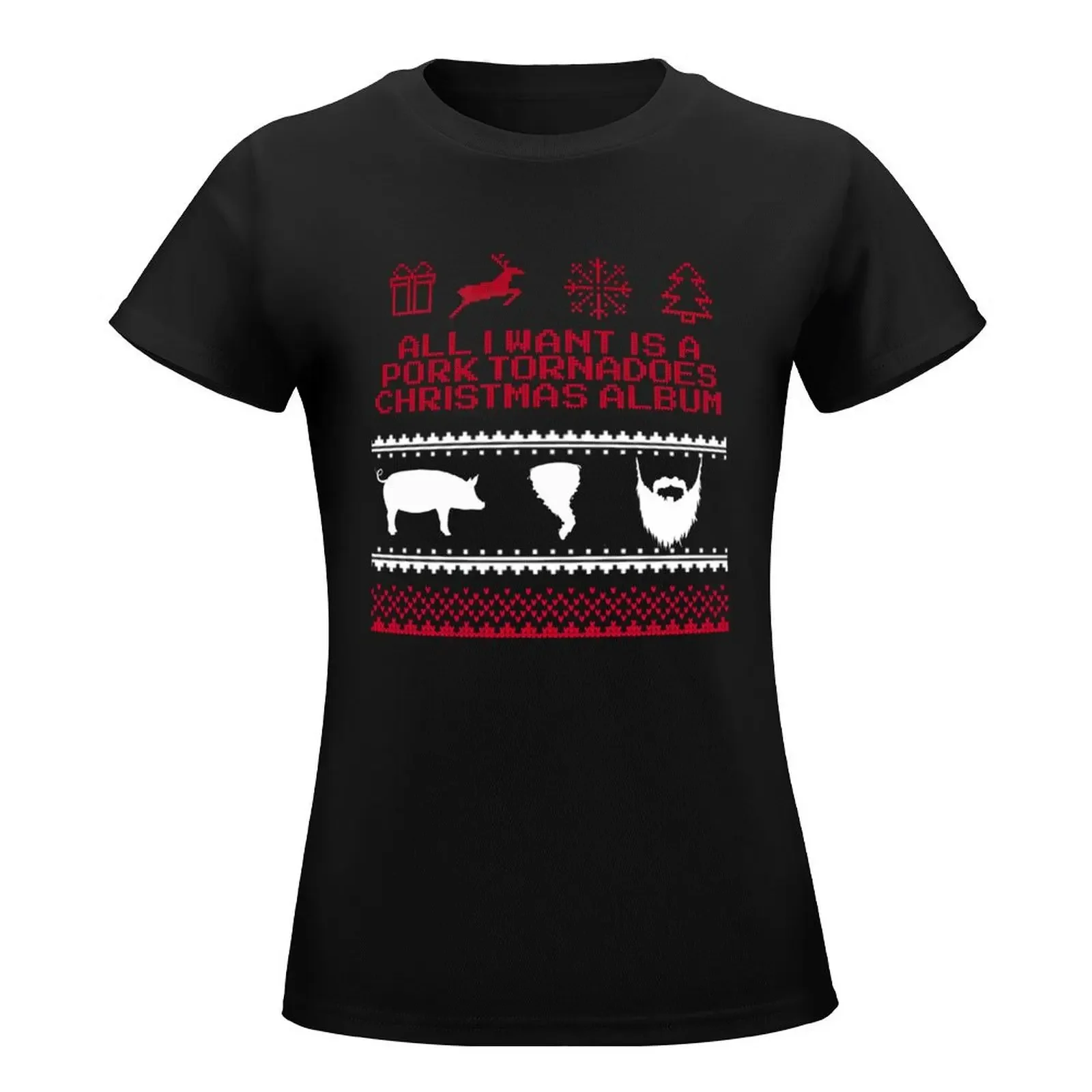 Pork Tornadoes Christmas Sweater T-Shirt tees hippie clothes summer top cute t-shirts for Women