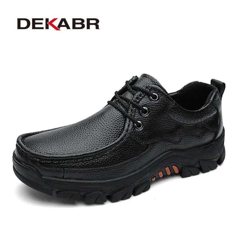 DEKABR Genuine Leather Men Shoes Casual Autumn Summer Fashion Shoes For Men Designer Classical Working Comfort Men Oxfords