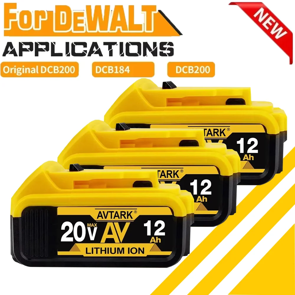 

2024 Upgrade 20V 8000mAh DCB200 Replaceable Li-ion Battery Compatible for Dewalt 18 Volt MAX Power Tools 18650 Lithium Batteries