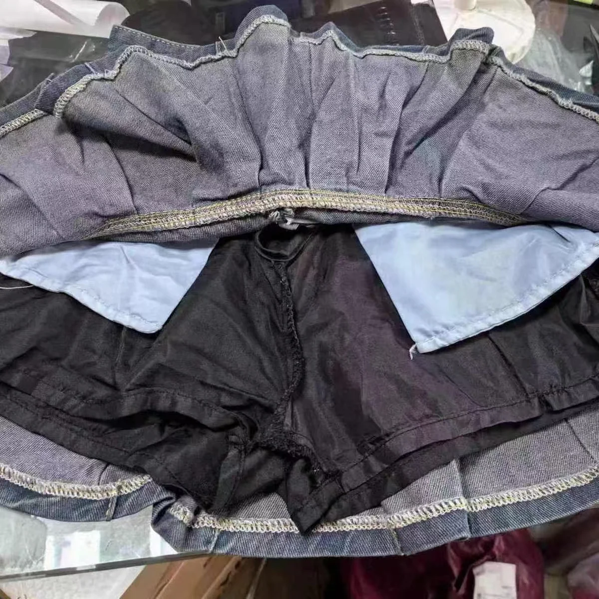 Letnie kobiety Y2k Wysoka talia Mini spódniczki Dziewczyny Koreańska linia Denim Plisowana sukienka Kobieca moda Punk Niebieskie spódnice dżinsowe Harajuku — zdjęcie 7