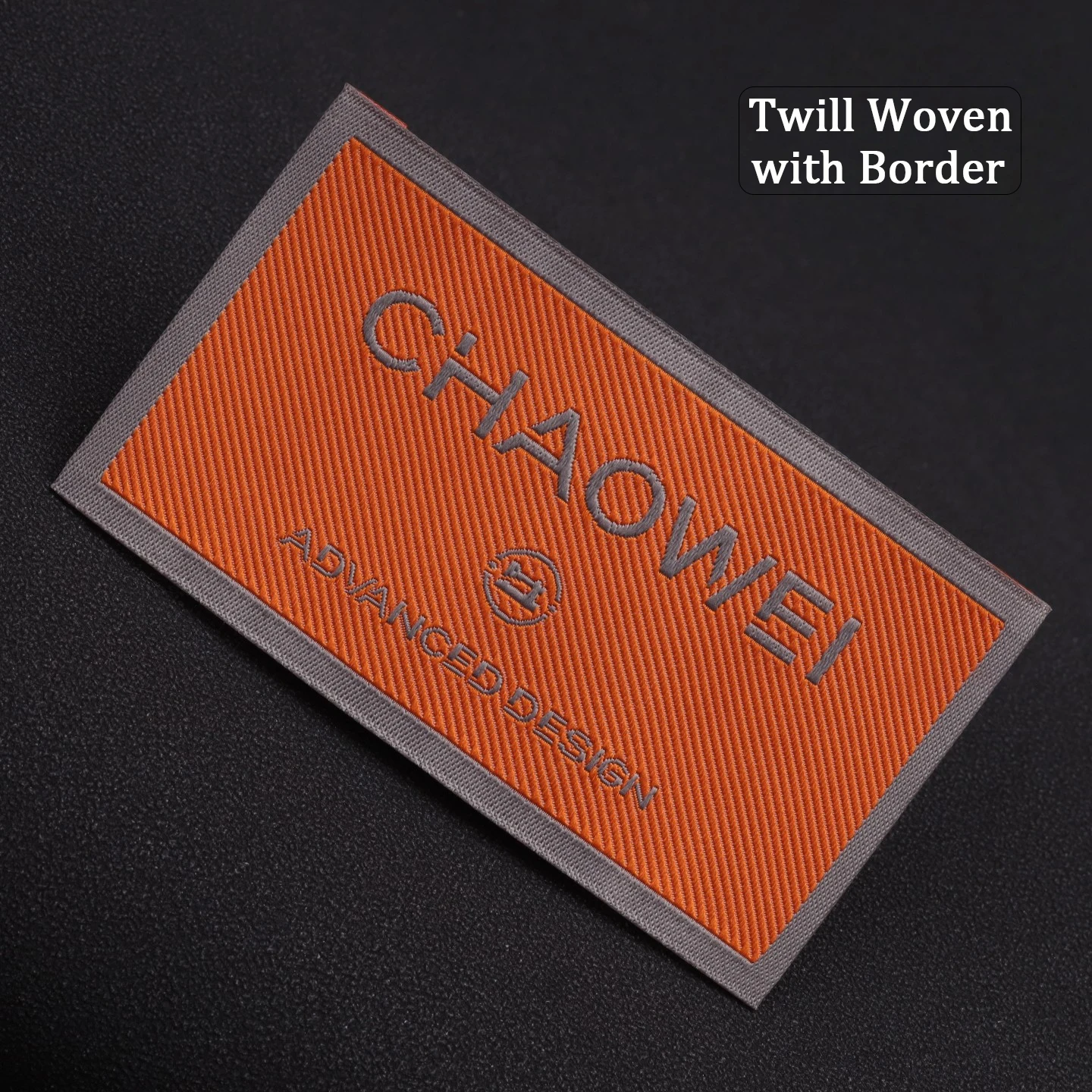 Custom Twill Woven Label with Border High Quality Clothing Neck Tags & Home Textile LOGO Labels Low MOQ
