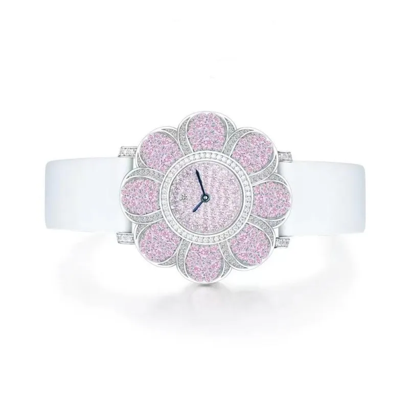 ZOCA New Lucky Pink  Flower Watch Niche Light Luxury Bracelet Watch Quartz For Ladies