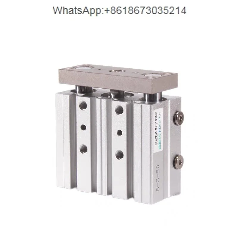 TCL25X20X25X30X40x50S aluminium alloy Cylinder Pneumatic Three Axis Compact Guide Cylinder Three Rod Magnet