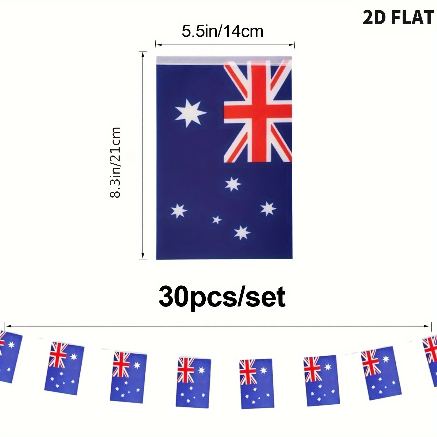30pcs Australia String Flag 14X21cm 5.5x8.2inch AUS AU Australian Flag Indoor Outdoor Decoratio, Decorative Flag
