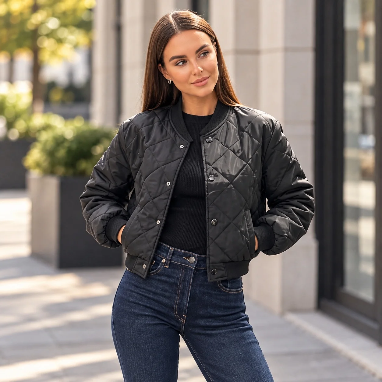 Casual Loose Fit Coat with Pocket Short Length Long Sleeve Patchwork Japanese Korean Casual Regular Length Spring Women Jacket