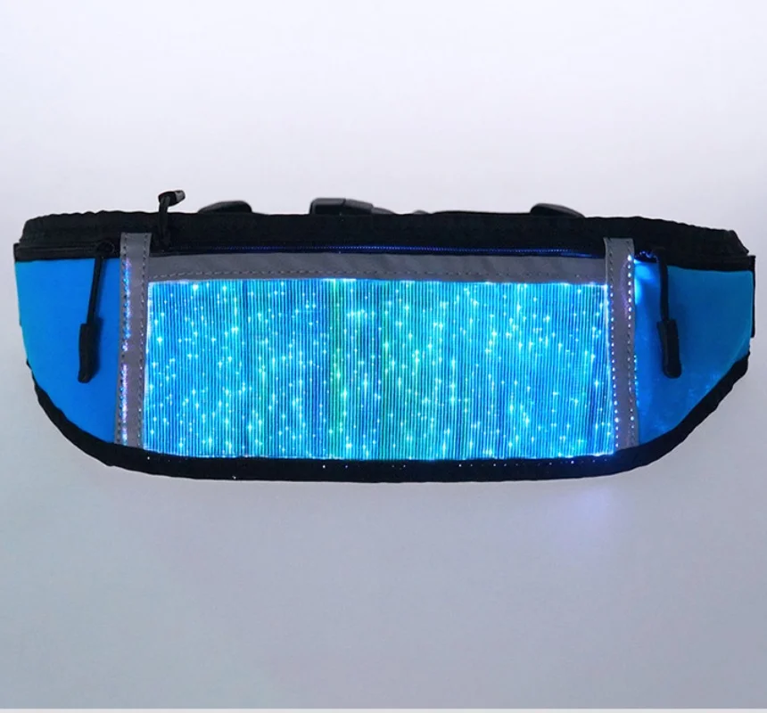 Luminous Waist Bag LED Bags Outdoor Night Running Sport Waist Bag Optical Fiber Fabric Colorful Bags 가방 riñonera сумка женская