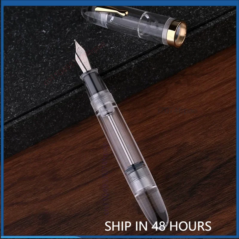 For MAJOHN C4 Transparent Fountain Pen Anti-leak Large Ink Storage Barrel Iridium Nib Suitable For Color Ink Business Use