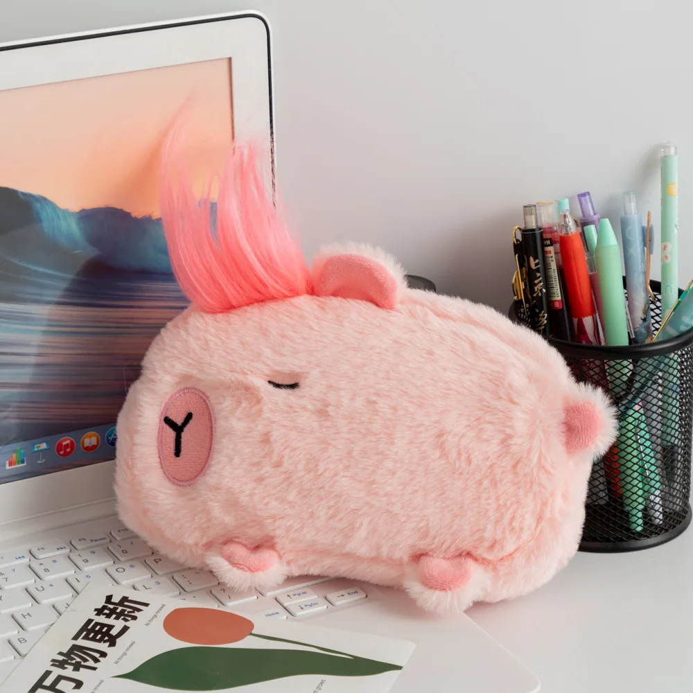 

Мультяшная плюшевая сумка-карандаш на молнии, плюшевый чехол для ручек, большая вместительная сумка для ручек обратно в школу