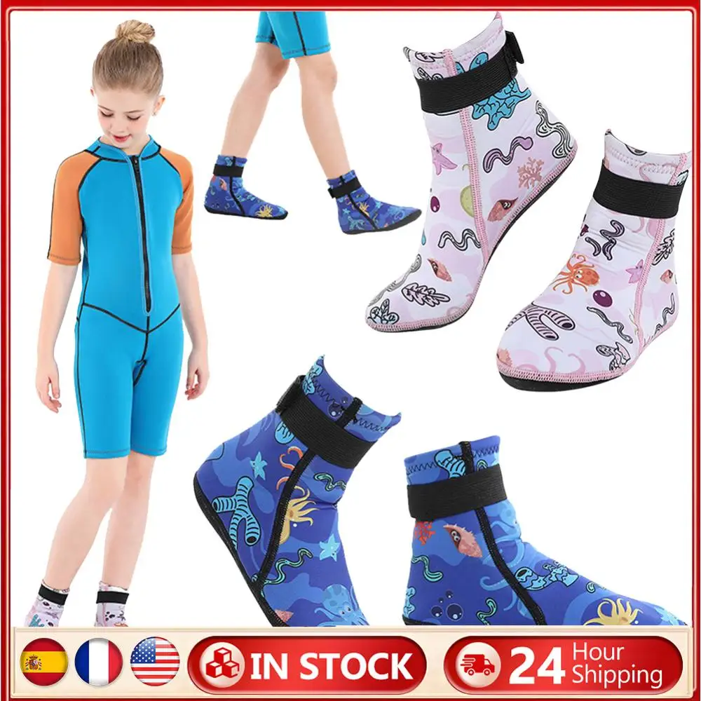 

Детские неопреновые носки для воды, носки для гидрокостюма, противоскользящие носки для дайвинга для малышей, регулируемые ботинки для подводного плавания, сохраняющие тепло для дайвинга, серфинга