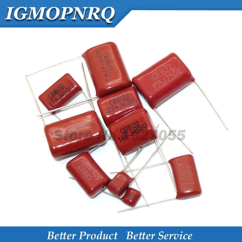 10PCS 100V471J 2000V104J 250V225J 250V475J 400V104J 400V684J 450V225J 450V105J 630V223J CBB  Polypropylene film capacitor new
