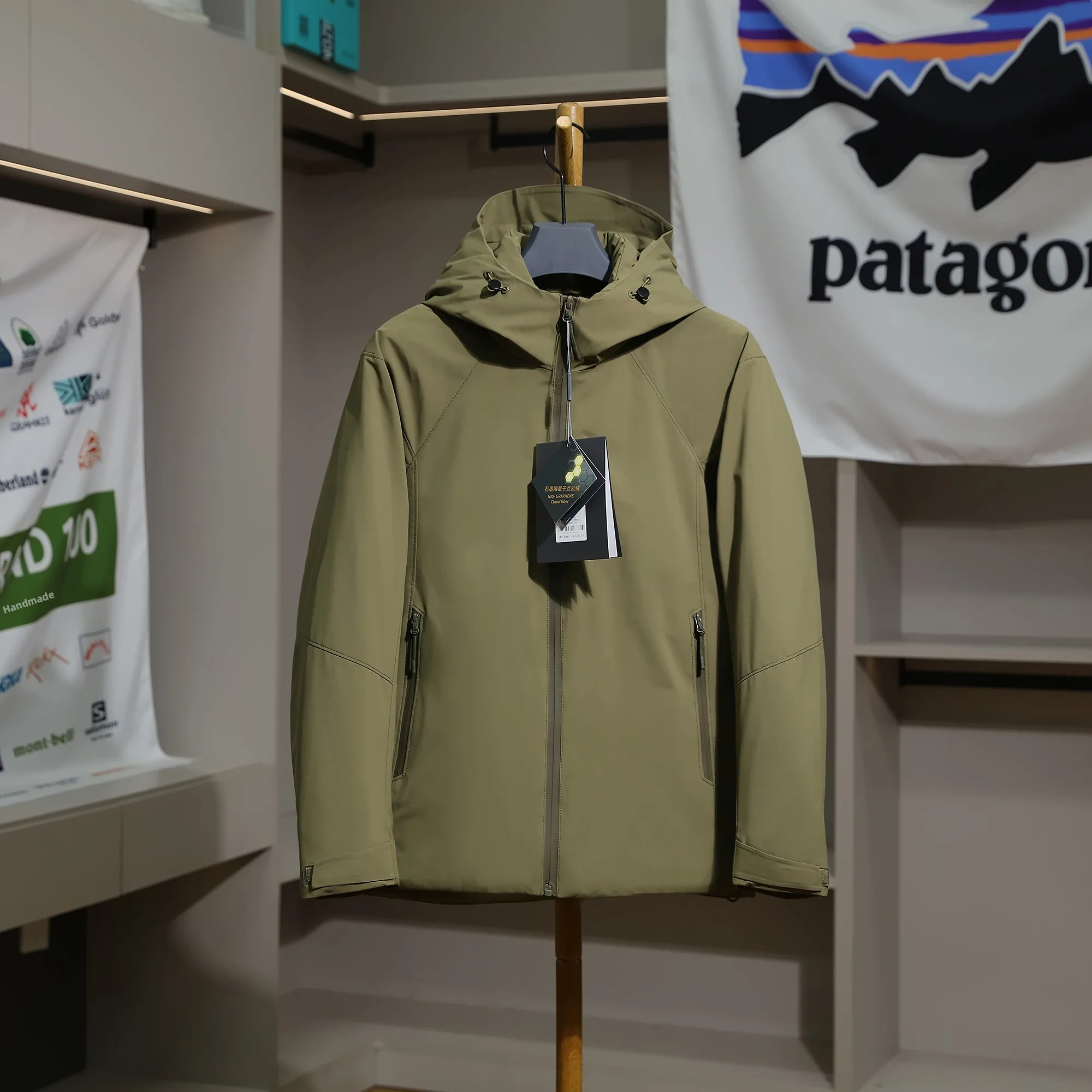 

aphene Heated Men's Outdoor Hooded Warm Cotton Jaet down Alternative Thiened Coat Faion Urban Sle Regular Length