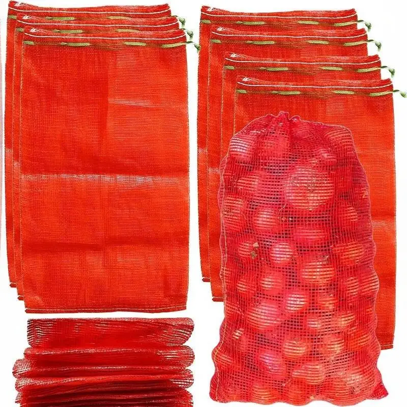 -10Pcs Extra Large Reusable Mesh Produce Storage Bags Suitable For Onions Potatoes Vegetables And Firewood