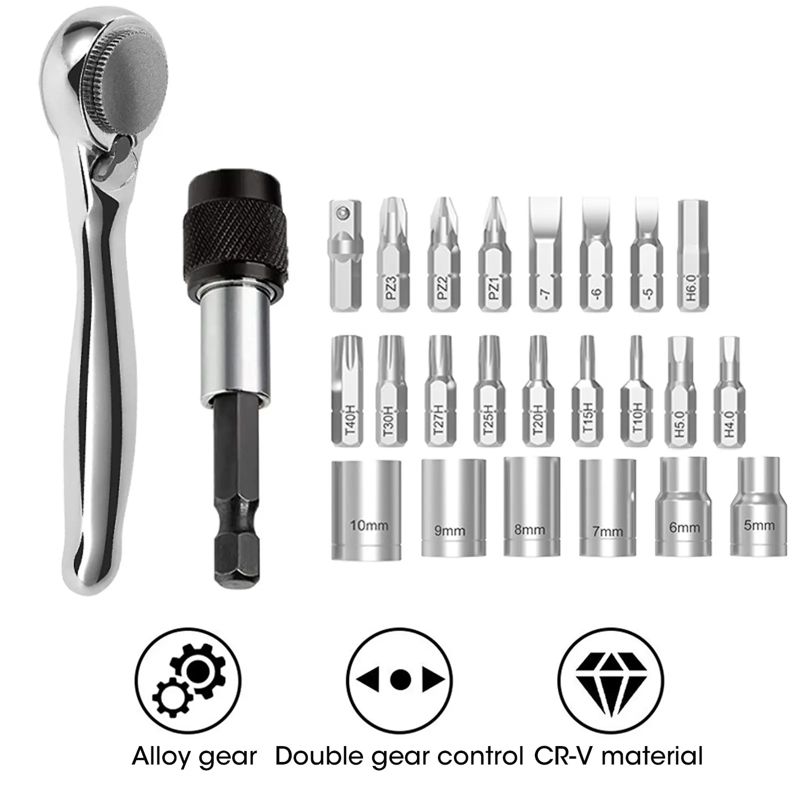 

28 in 1 Mini Ratchet Wrench Set Magnetic Ratchet Screwdriver Set With Socket Extension Wand Home Repair Hand Tools DIY Tool Kit